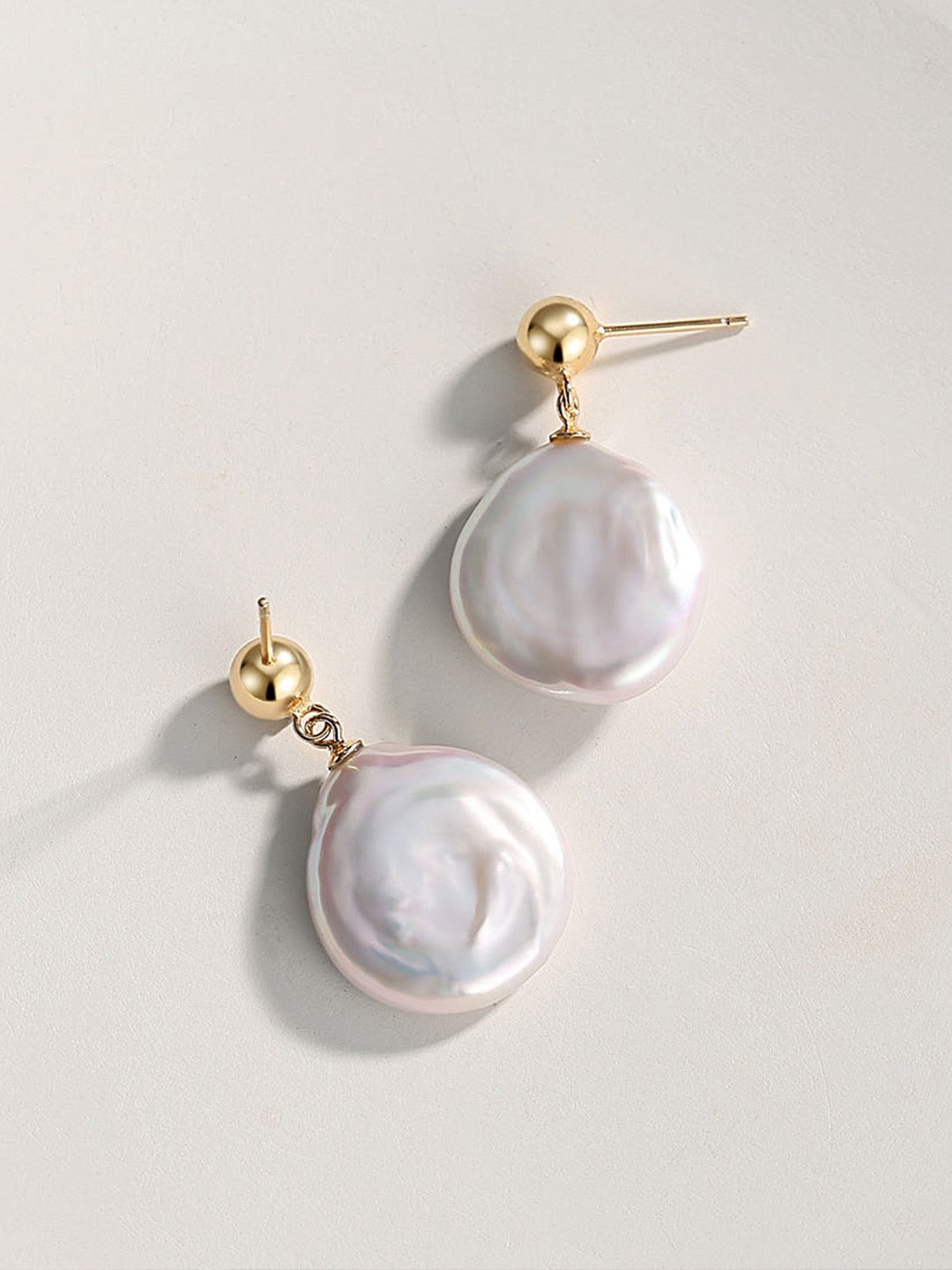 Irregular-shaped Pearl Earrings