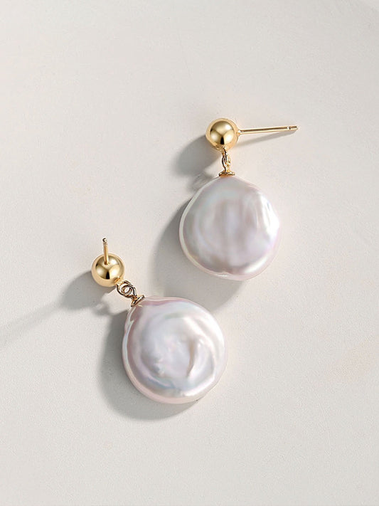 Irregular-shaped Pearl Earrings