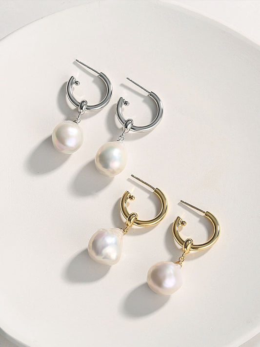 Baroque Pearl Earrings #2